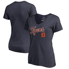 Detroit Tigers Women's Team Lockup T-Shirt - Navy