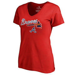 Atlanta Braves Women's Team Lockup T-Shirt - Red