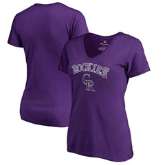 Colorado Rockies Women's Team Lockup T-Shirt - Purple