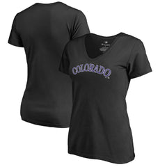Colorado Rockies Women's Team Wordmark T-Shirt - Black