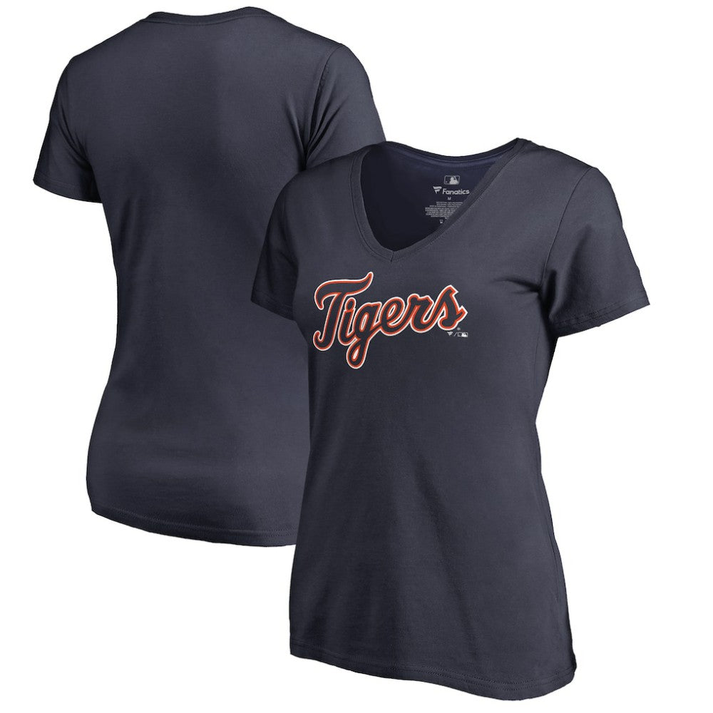 Detroit Tigers Women's Team Wordmark T-Shirt - Navy