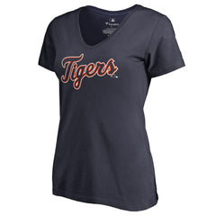 Detroit Tigers Women's Team Wordmark T-Shirt - Navy