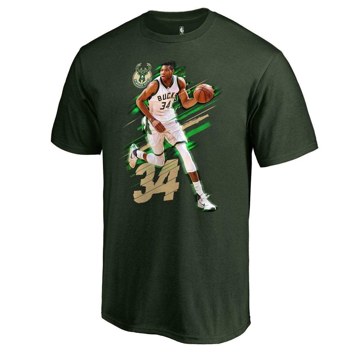 Giannis Antetokounmpo Milwaukee Bucks Fade Away T-Shirt - Green shop