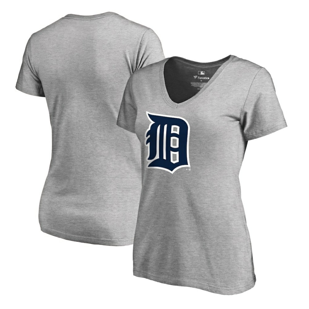 Detroit Tigers Women's Forbes V-Neck T-Shirt - Ash