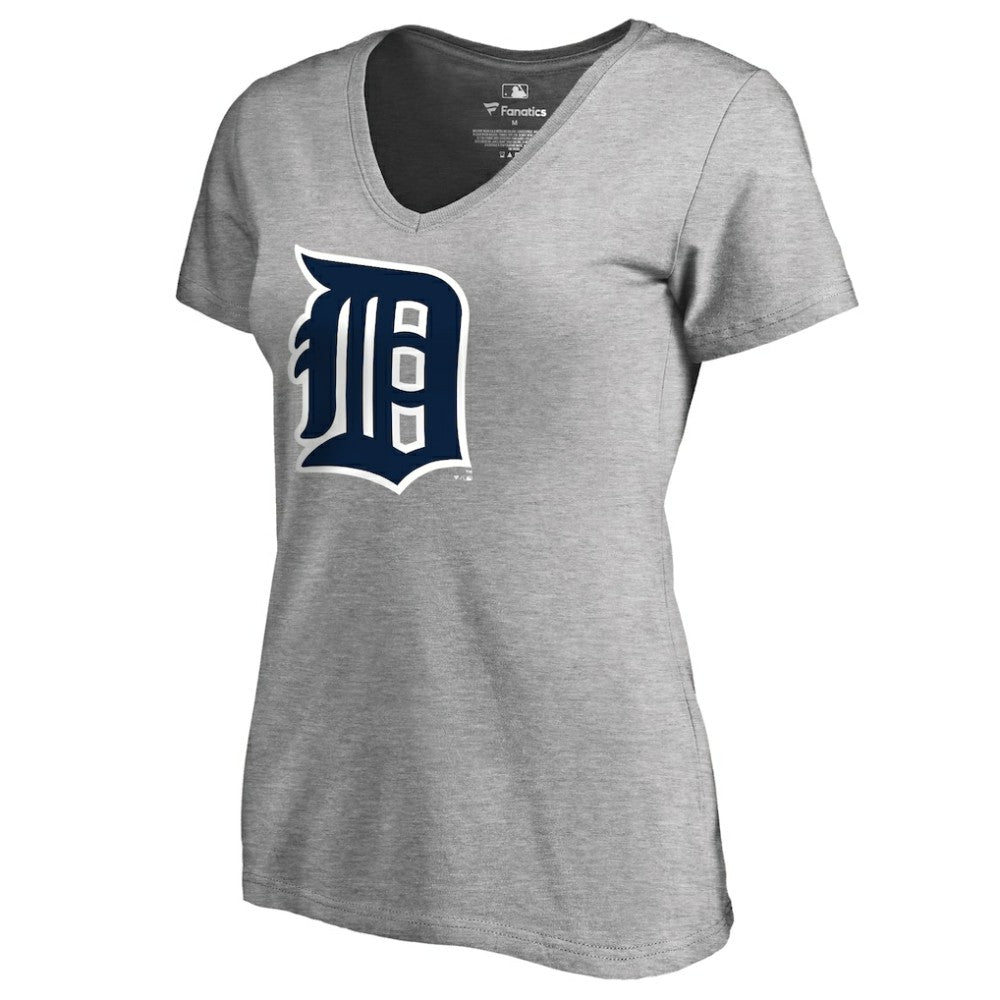 Detroit Tigers Women's Forbes V-Neck T-Shirt - Ash