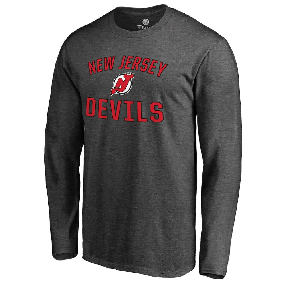 New Jersey Devils Victory Arch Long Sleeve T-Shirt Heathered Gray