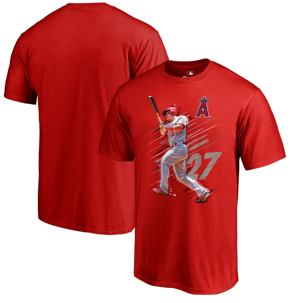 Mike Trout Los Angeles Angels Fade Away T-Shirt - Red