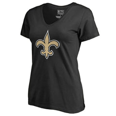 New Orleans Saints Women's Primary Team Logo V-Neck T-Shirt - Black outlet