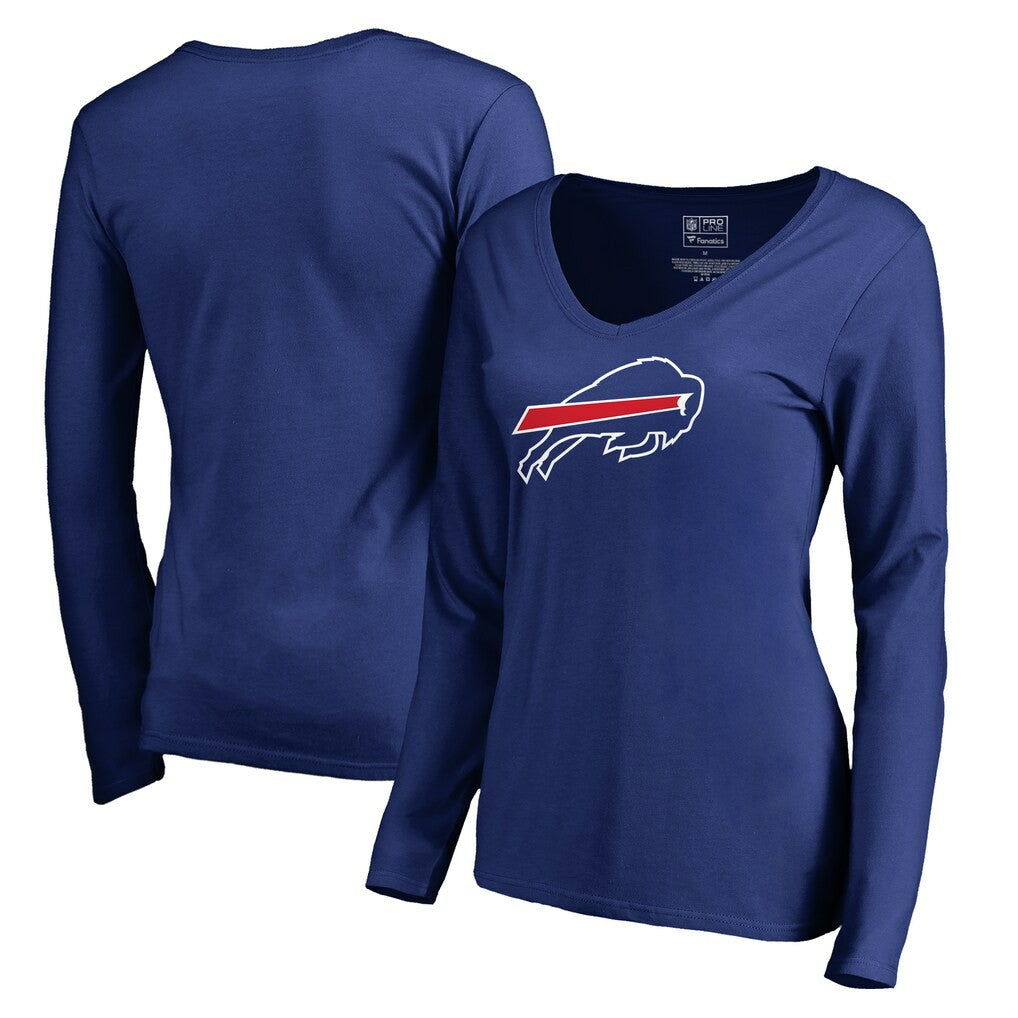 Buffalo Bills Women's Primary Logo V-Neck Long-Sleeve T-Shirt - Royal outlet