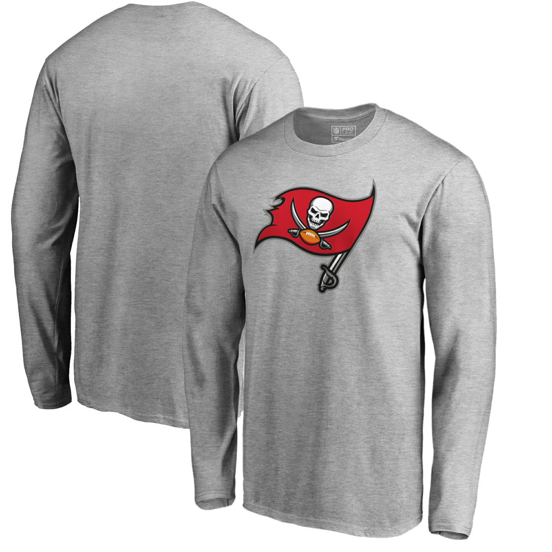 Tampa Bay Buccaneers Primary Logo Long-Sleeve T-Shirt - Heathered Gray online
