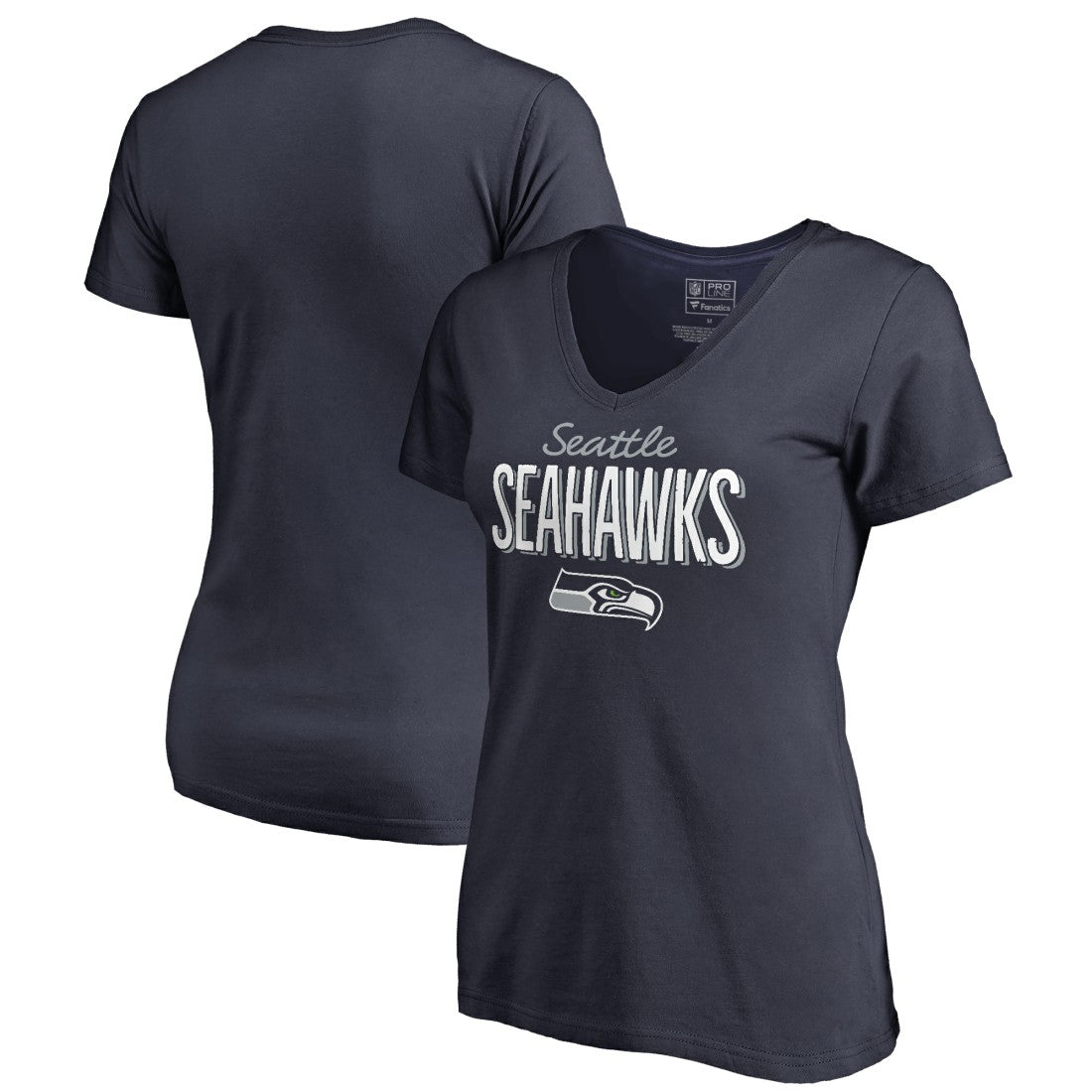 Seattle Seahawks Women's Nostalgia V-Neck T-Shirt - Navy cheap