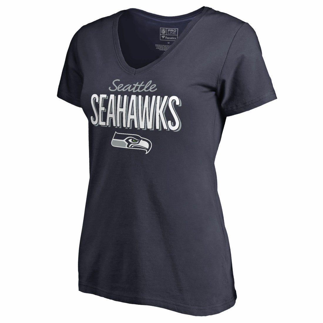 Seattle Seahawks Women's Nostalgia V-Neck T-Shirt - Navy cheap