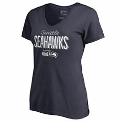Seattle Seahawks Women's Nostalgia V-Neck T-Shirt - Navy cheap