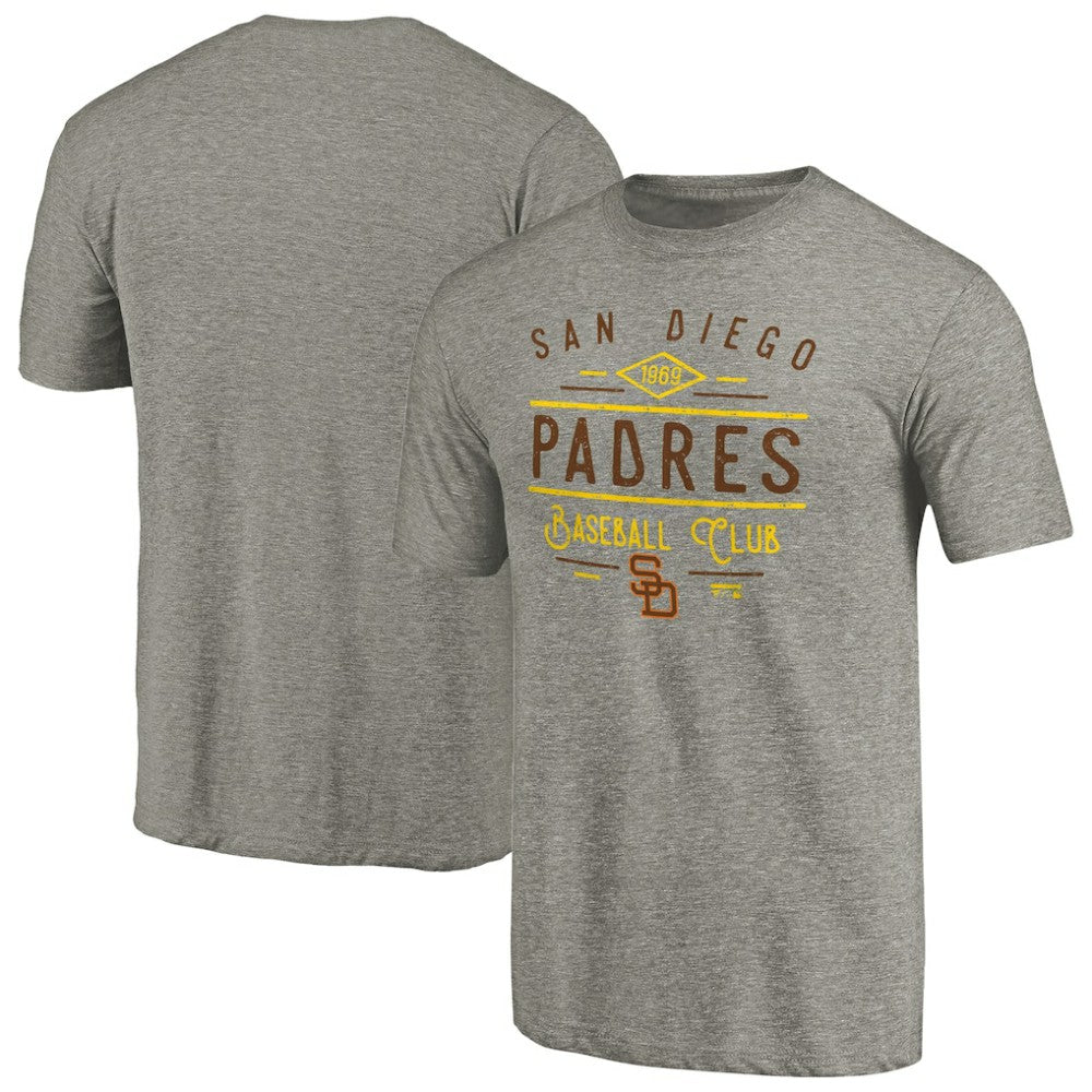 San Diego Padres Cooperstown Collection Doubleday Tri-Blend T-Shirt - Gray