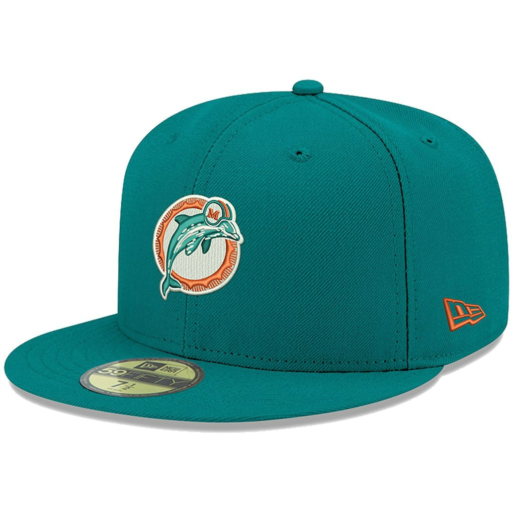 Miami Dolphins New Era Omaha Throwback 59FIFTY Fitted Hat - Aqua outlet