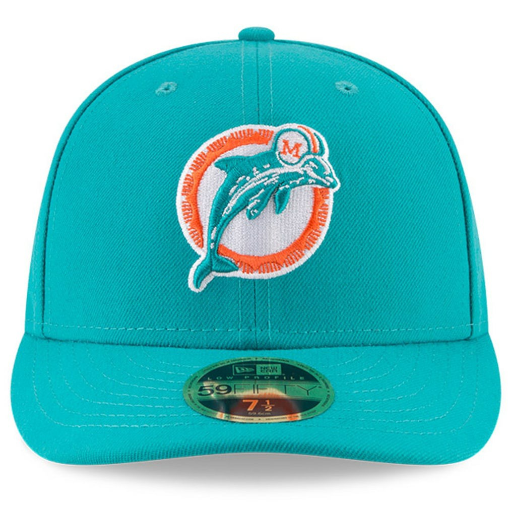 Miami Dolphins New Era Omaha Throwback Low Profile 59FIFTY Fitted Hat - Aqua cheap