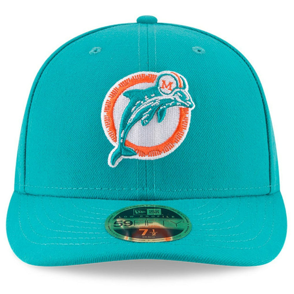 Miami Dolphins New Era Omaha Throwback Low Profile 59FIFTY Fitted Hat - Aqua cheap
