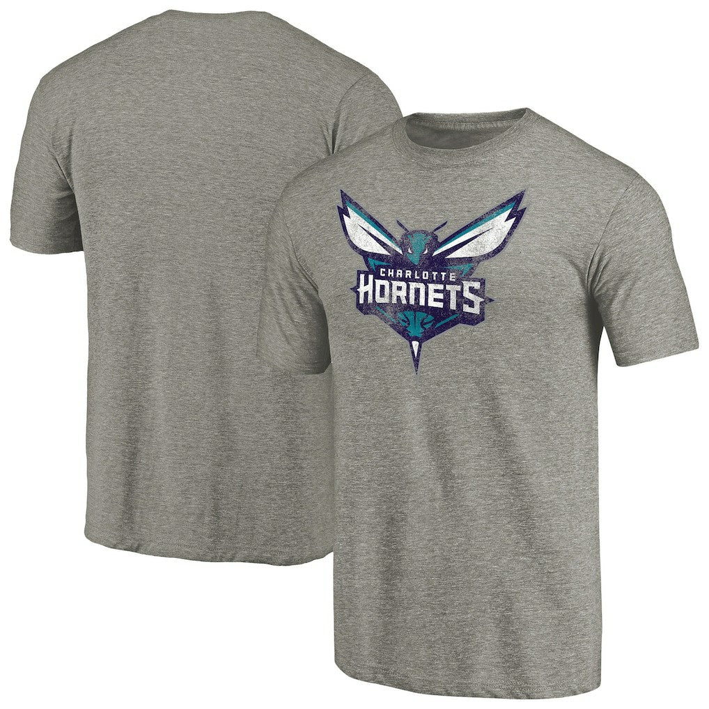 Charlotte Hornets Distressed Team Logo Tri-Blend T-Shirt - Heather Gray outlet