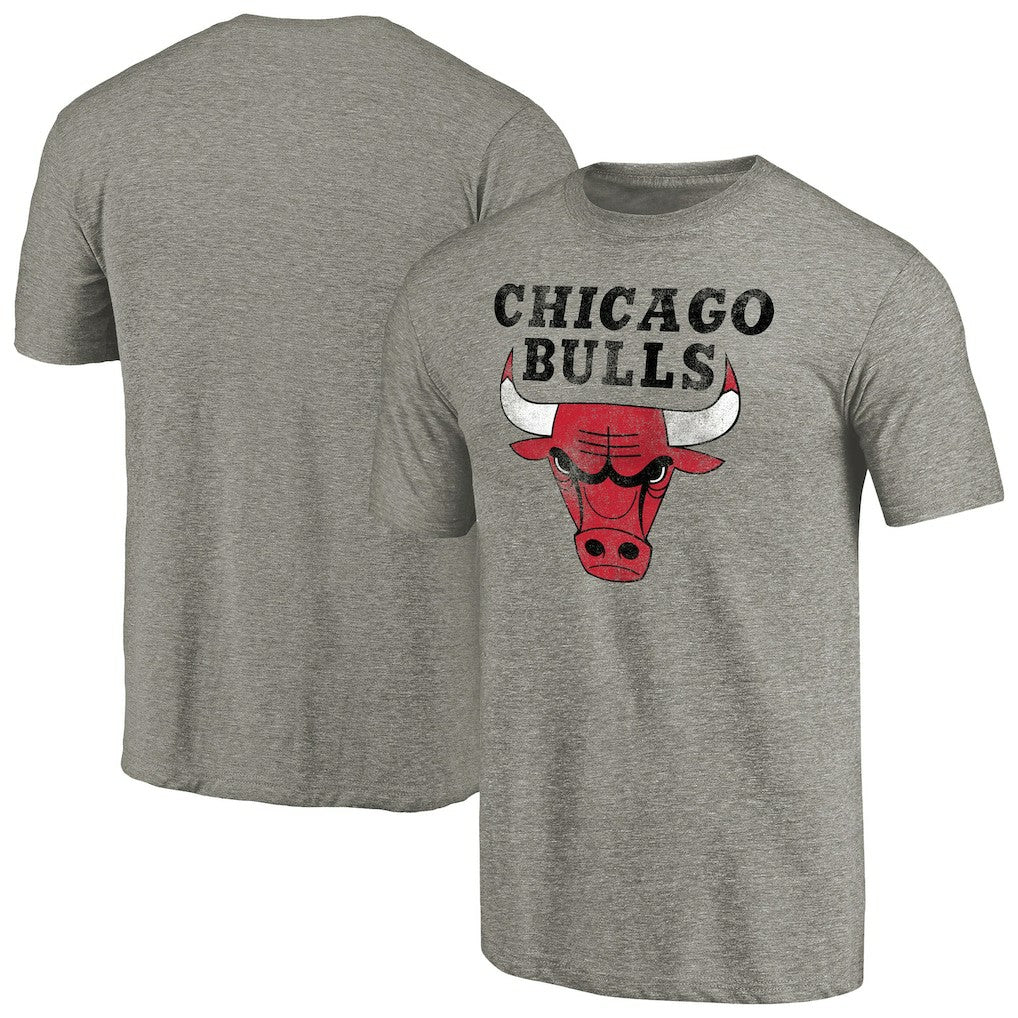Chicago Bulls Distressed Team Logo Tri-Blend T-Shirt sale - Heather Gray outlet