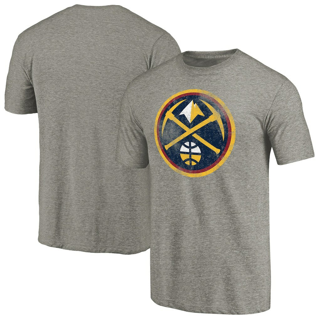 Denver Nuggets Distressed Team Logo Tri-Blend T-Shirt sale - Heather Gray cheap