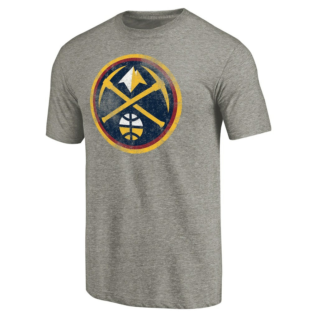 Denver Nuggets Distressed Team Logo Tri-Blend T-Shirt sale - Heather Gray cheap