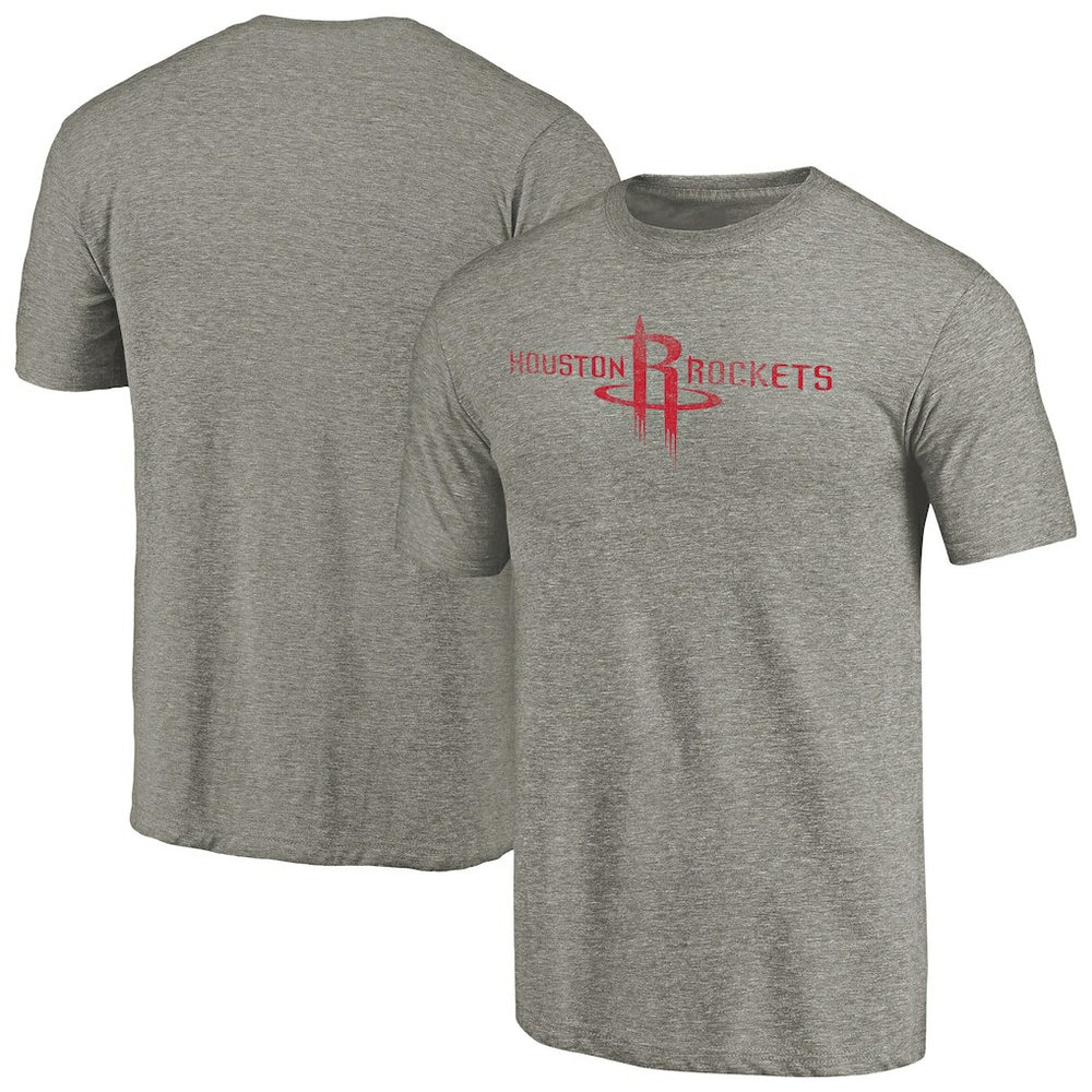 Houston Rockets Distressed Team Logo Tri-Blend T-Shirt - Heather Gray for sale