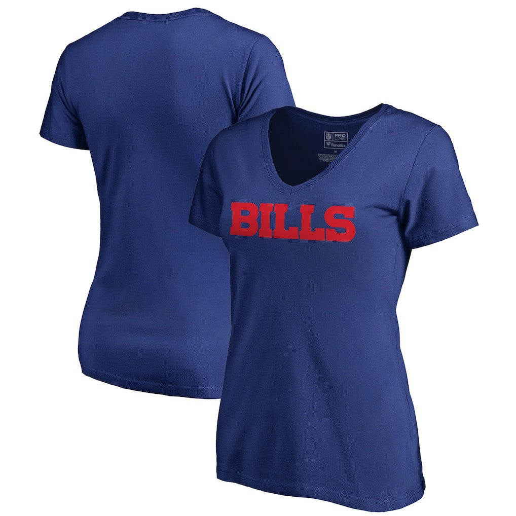 Buffalo Bills Women's Wordmark V-Neck T-Shirt - Royal outlet