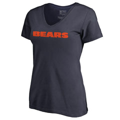 Chicago Bears Women's Wordmark V-Neck T-Shirt - Navy on sale