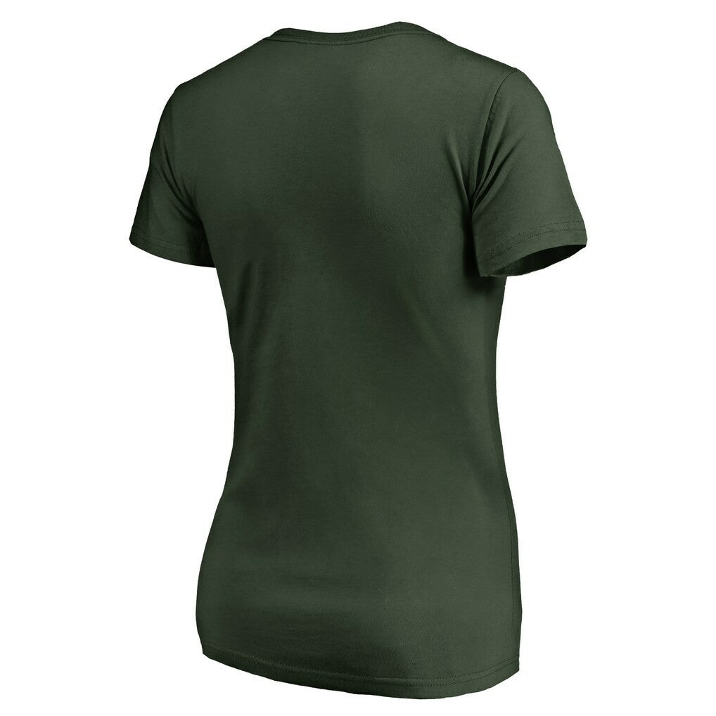 Green Bay Packers Women's Wordmark V-Neck T-Shirt - Green for sale