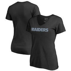 Las Vegas Raiders Women's Wordmark V-Neck T-Shirt - Black outlet