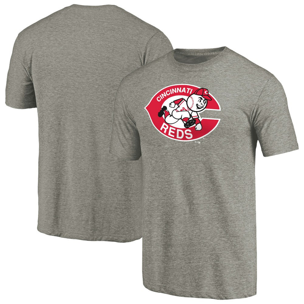 Cincinnati Reds Cooperstown Collection Forbes Tri-Blend T-Shirt - Ash