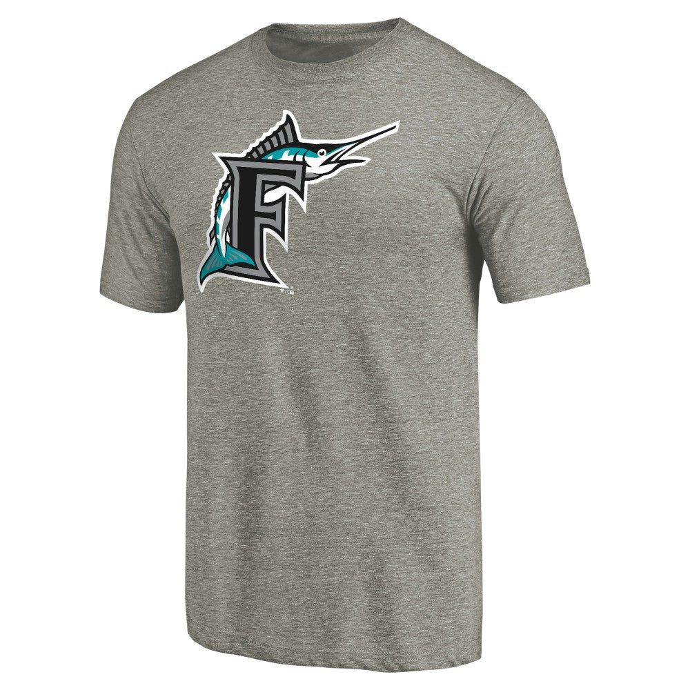 Miami Marlins Cooperstown Collection Forbes Tri-Blend T-Shirt - Ash