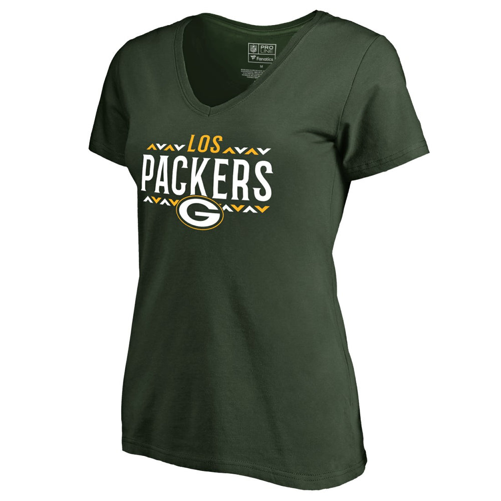 Green Bay Packers Women's Arriba V-Neck T-Shirt - Green online