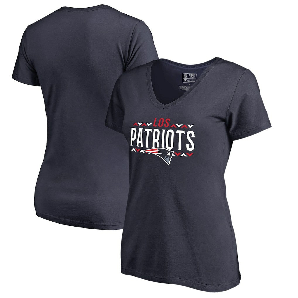 New England Patriots Women's Arriba V-Neck T-Shirt - Navy online