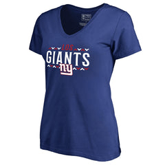 New York Giants Women's Arriba V-Neck T-Shirt - Royal sale