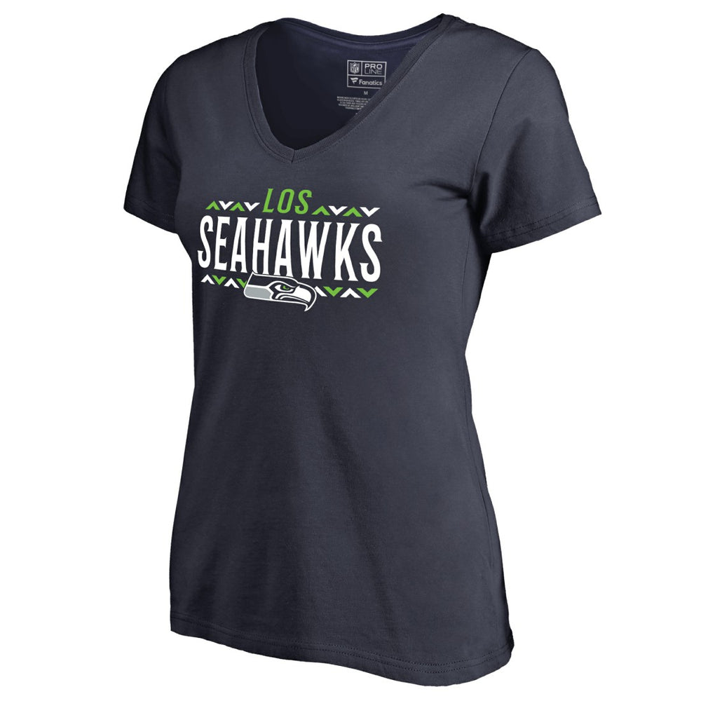 Seattle Seahawks Women's Arriba V-Neck T-Shirt - Navy discount