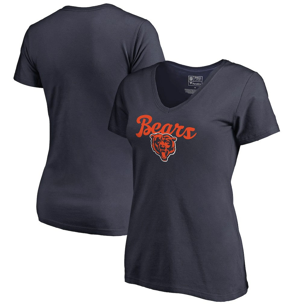 Chicago Bears Women's Freehand V-Neck T-Shirt - Navy cheap