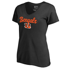 Cincinnati Bengals Women's Freehand V-Neck T-Shirt - Black cheap