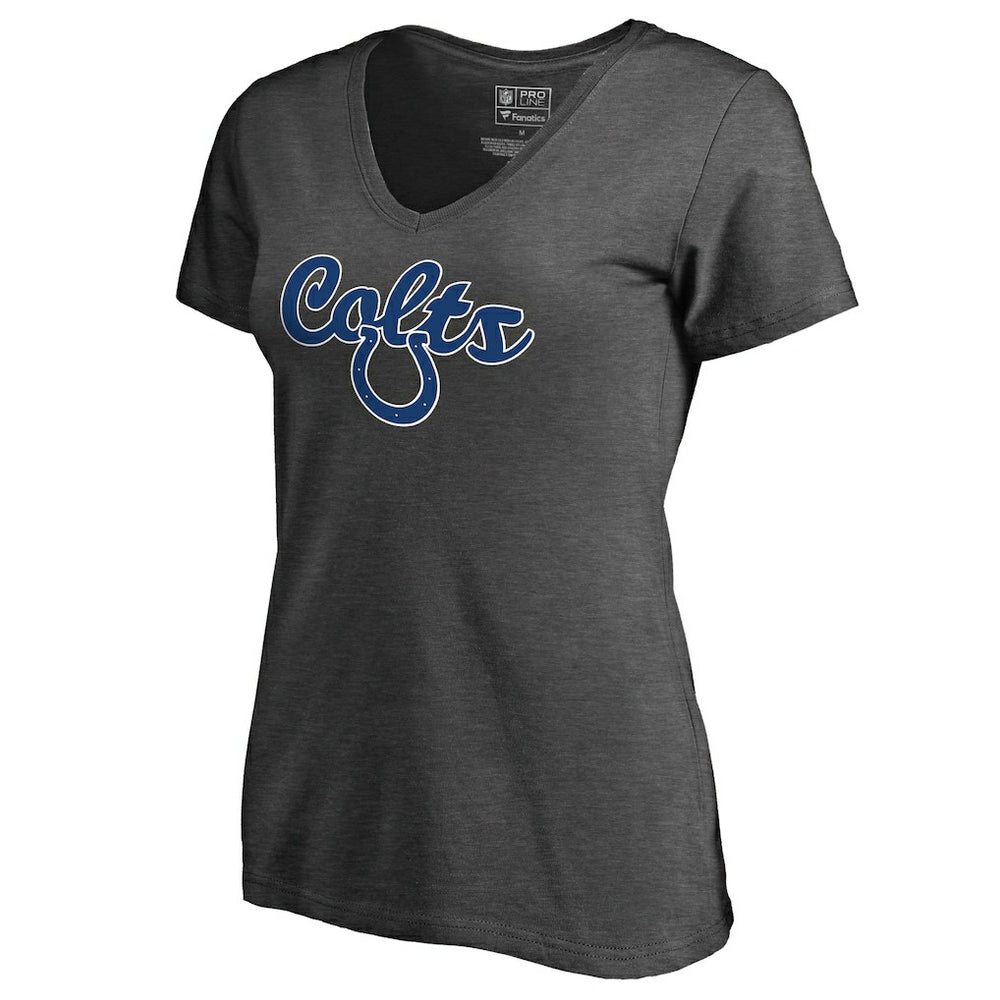 Indianapolis Colts Women's Freehand V-Neck T-Shirt - Dark Heathered Gray for sale