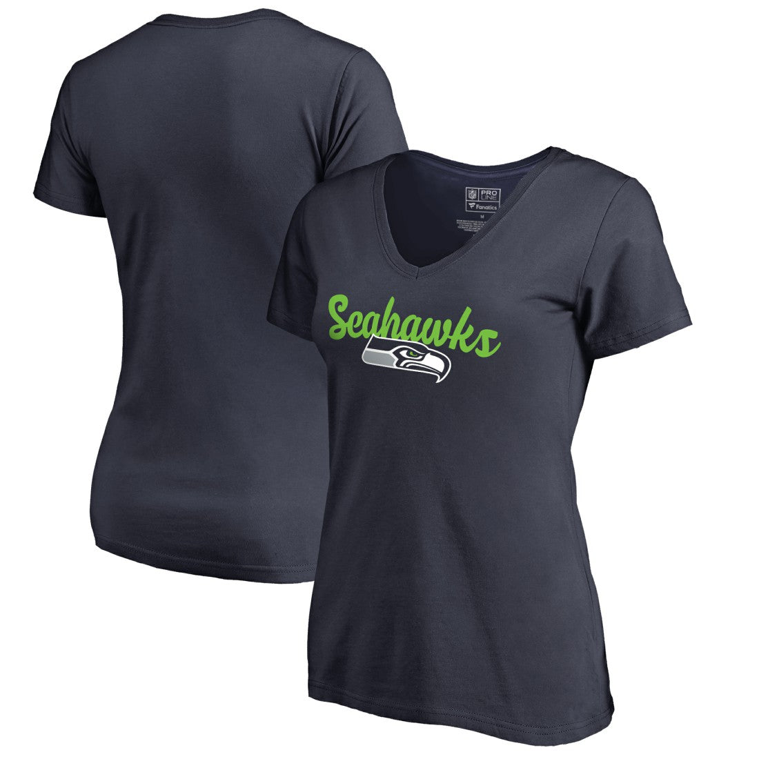 Seattle Seahawks Women's Freehand V-Neck T-Shirt - Navy for sale