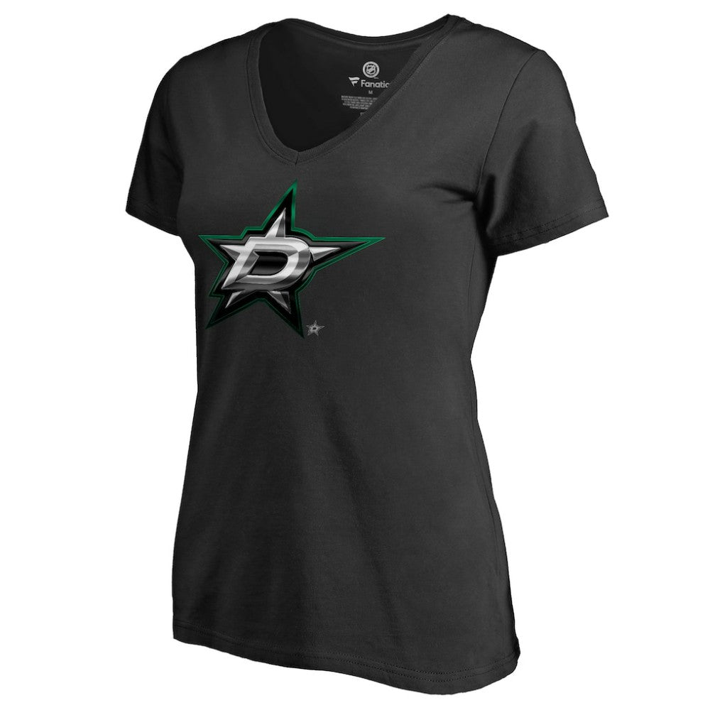Dallas Stars Women's Midnight Mascot V-Neck T-Shirt Black