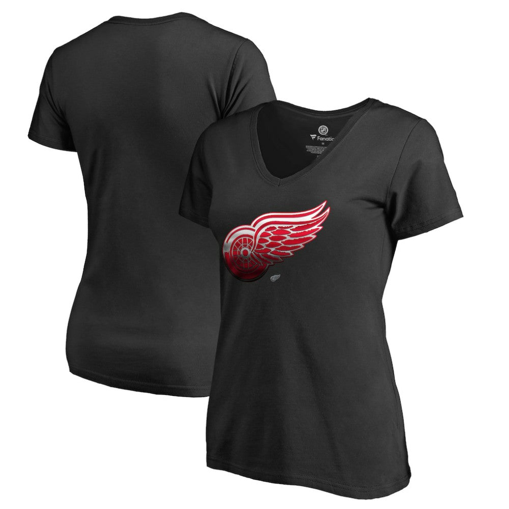Detroit Red Wings Women's Midnight Mascot V-Neck T-Shirt Black