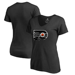 Philadelphia Flyers Women's Midnight Mascot V-Neck T-Shirt Black