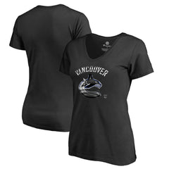 Vancouver Canucks Women's Midnight Mascot V-Neck T-Shirt Black
