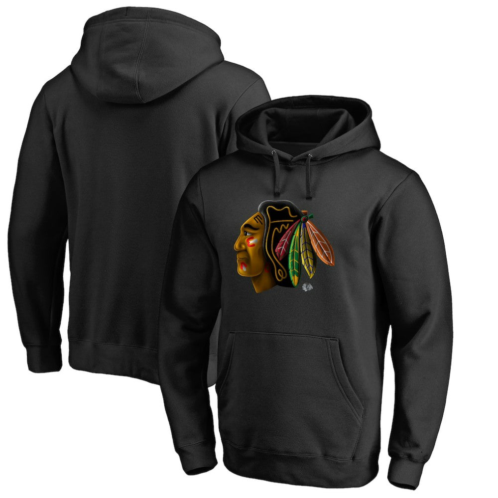 Chicago Blackhawks Midnight Mascot Pullover Hoodie Black