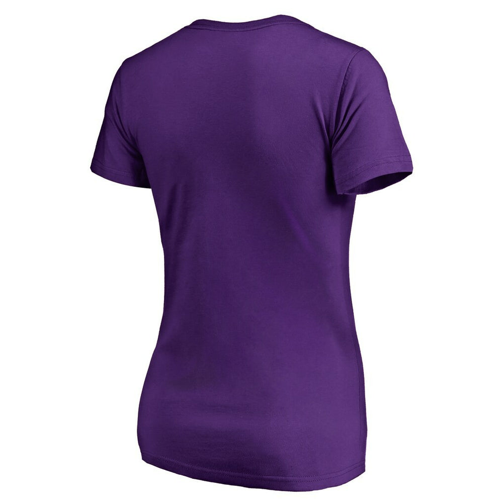Minnesota Vikings Women's Victory Script V-Neck T-Shirt -Purple for sale