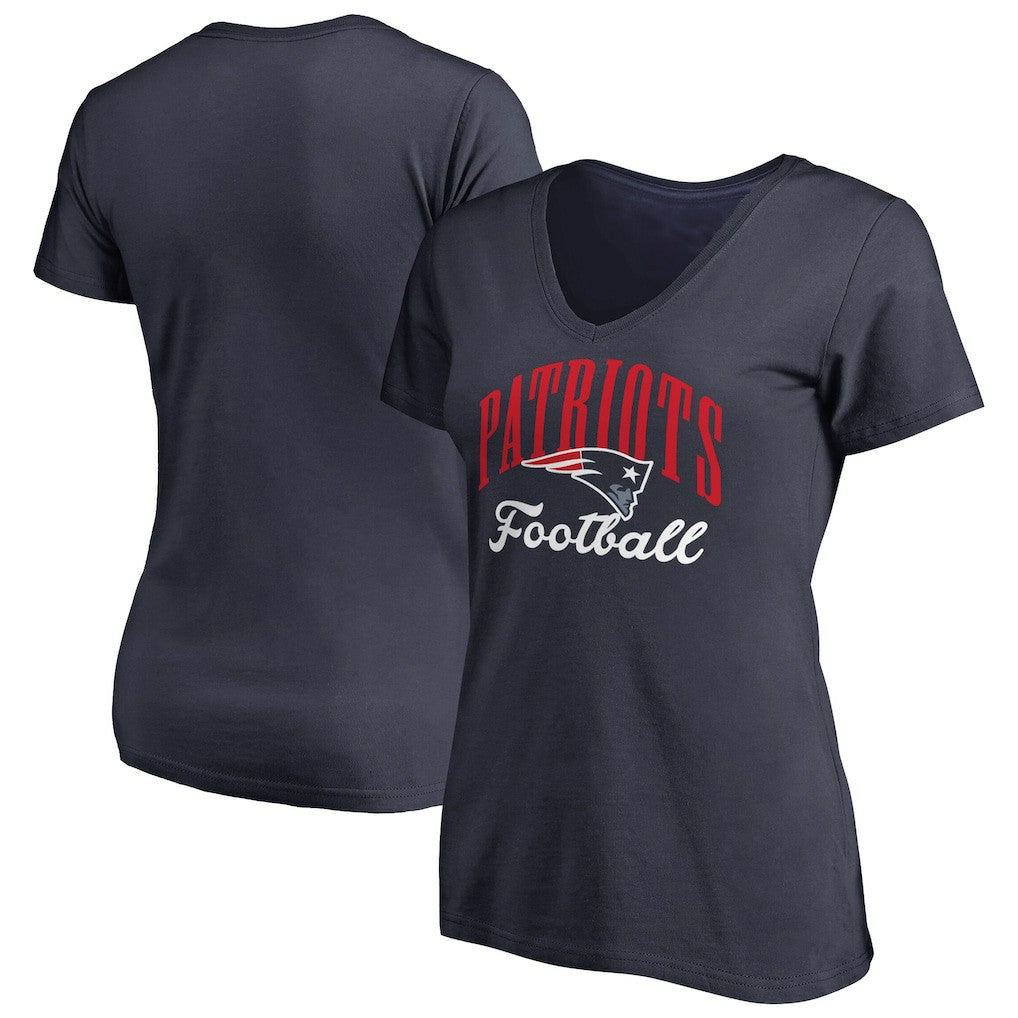 New England Patriots Women's Victory Script V-Neck T-Shirt - Navy cheap