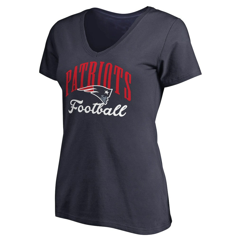 New England Patriots Women's Victory Script V-Neck T-Shirt - Navy cheap