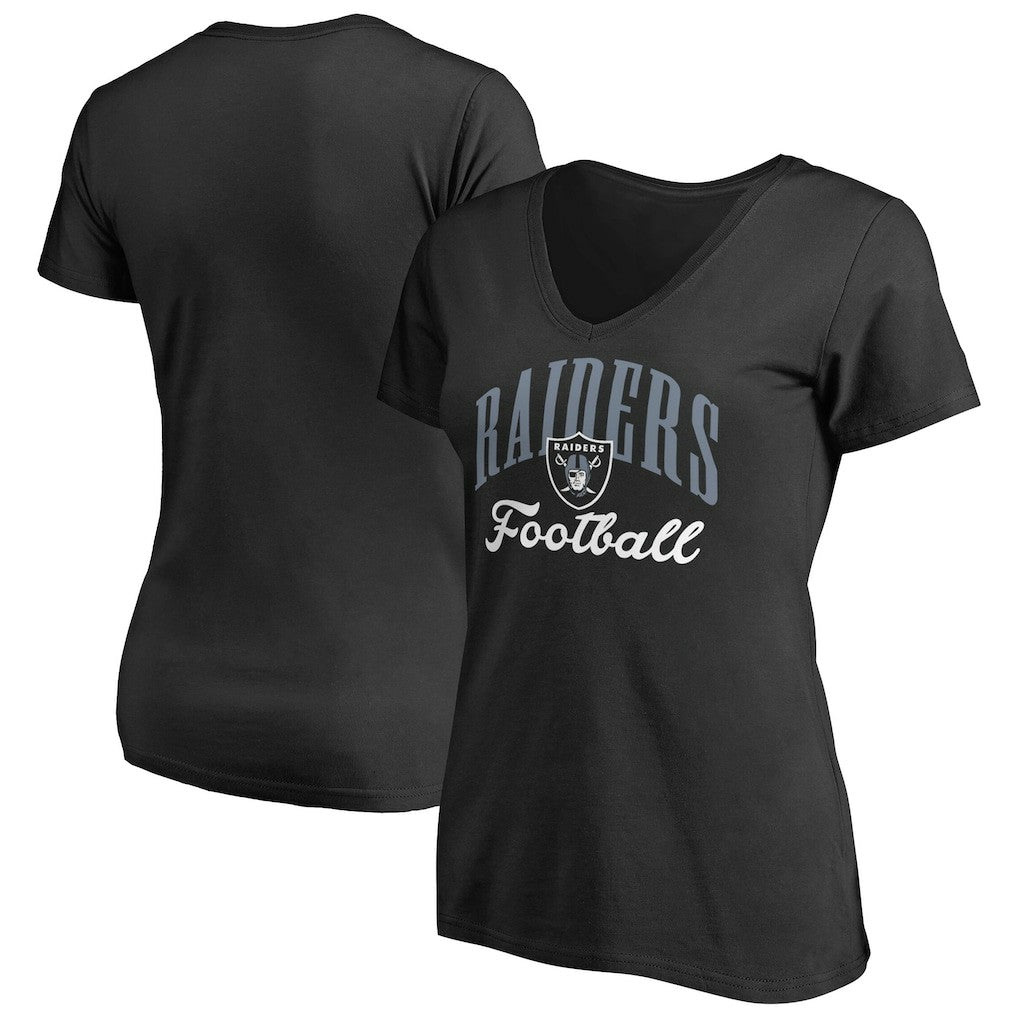 Las Vegas Raiders Women's Victory Script V-Neck T-Shirt -Black for sale