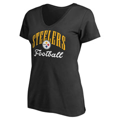 Pittsburgh Steelers Women's Victory Script V-Neck T-Shirt -Black for sale
